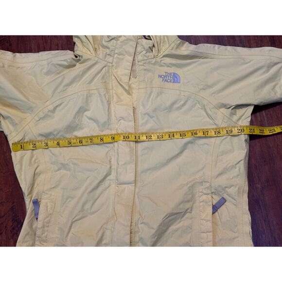 The North Face Girls Yellow HyVent Nylon Jacket Packable Hood Rain Coat XL 18 - Picture 5 of 6